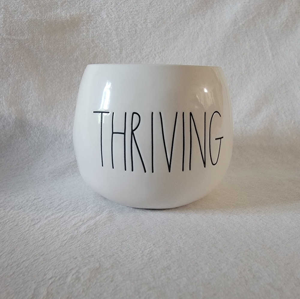 Rae Dunn Artisan Collection White Thriving Planter Bowl